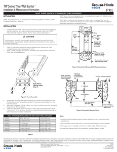 TW Series Thru-Wall Barrier™ IF 901 Installation &amp; Maintenance Information