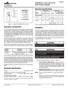 Installation Instructions for W2H Series Signals