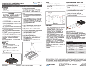 Industrial High Bay LED Luminaires Installation &amp; Maintenance Information IF 1673 WIRING