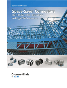 Space-Saver Connectors EMT, AC/MC/FMC , Liquidtight and Rigid/IMC Connectors Commercial Products