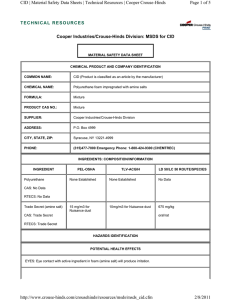 Page 1 of 5 Cooper Industries/Crouse-Hinds Division: MSDS for CID