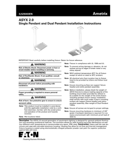 ASYX 2.0 Single Pendant and Dual Pendant Installation Instructions INS #