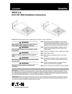 ASYX 2.0 SL-S1-S2  Wall Installation Instructions INS #