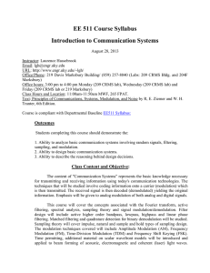 EE 511 Course Syllabus Introduction to Communication Systems