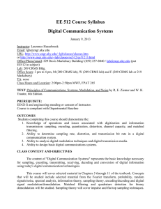 EE 512 Course Syllabus Digital Communication Systems