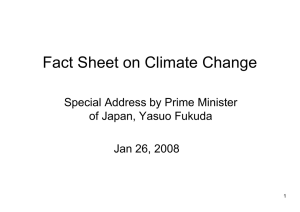Fact Sheet on Climate Change Special Address by Prime Minister