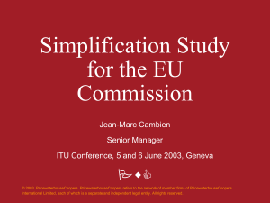 Simplification Study for the EU Commission PwC