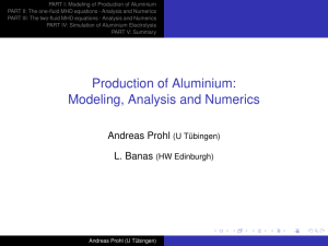 PART I: Modeling of Production of Aluminium