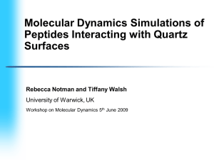 Molecular Dynamics Simulations of Peptides Interacting with Quartz Surfaces