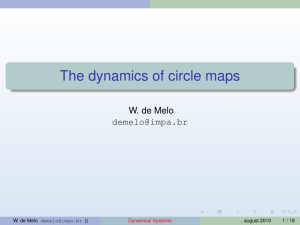 The dynamics of circle maps W. de Melo  different backgrounds...