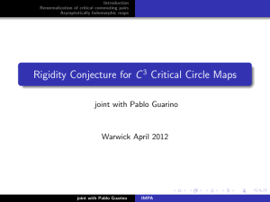 Rigidity Conjecture for C Critical Circle Maps joint with Pablo Guarino