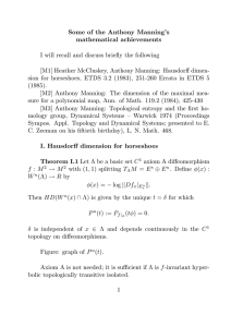 Some of the Anthony Manning’s mathematical achievements