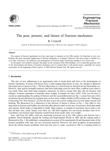 The past, present, and future of fracture mechanics B. Cotterell