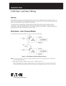0-10V Class 1 and Class 2 Wiring Application Note Overview