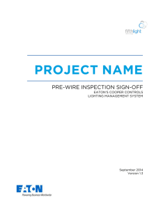 PROJECT NAME  PRE-WIRE INSPECTION SIGN-OFF