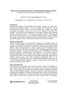 Study of Kovats Retention Indices of Polybrominated Diphenyl Ethers