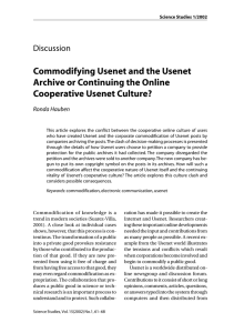 Commodifying Usenet and the Usenet Archive or Continuing the Online Discussion