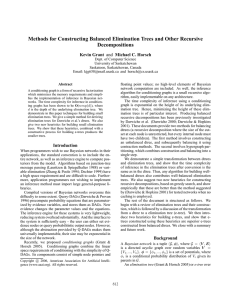 Methods for Constructing Balanced Elimination Trees and Other Recursive Decompositions Kevin Grant