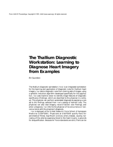 The Thallium Diagnostic Workstation: Learning to Diagnose Heart Imagery from Examples
