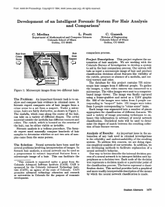 Development  of  a  Intelligent  Forensic  System... and  Comparison* L.  Pratt C.  Ganesh
