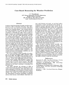 Case-Based  Reasoning  for  Weather  Prediction