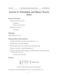 Lecture 5: Scheduling and Binary Search Trees Lecture Overview