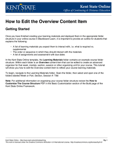 How to Edit the Overview Content Item Getting Started