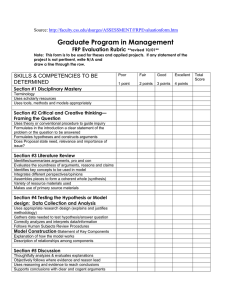 Graduate Program in Management FRP Evaluation Rubric Source: