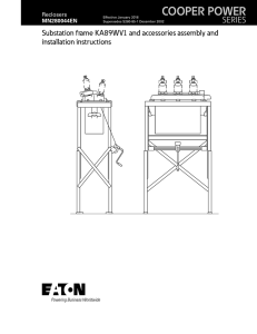 COOPER POWER SERIES Substation frame KA89WV1 and accessories assembly and installation instructions