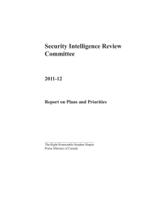 Security Intelligence Review Committee 2011-12 Report on Plans and Priorities