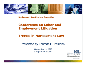 Conference on Labor and Employment Litigation Trends in Harassment Law