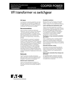 VFI transformer vs switchgear COOPER POWER SERIES Distribution Transformers