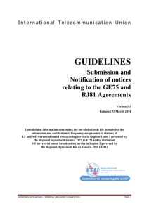 GUIDELINES Submission and Notification of notices relating to the GE75 and