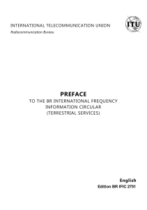 PREFACE TO THE BR INTERNATIONAL FREQUENCY INFORMATION CIRCULAR (TERRESTRIAL SERVICES)