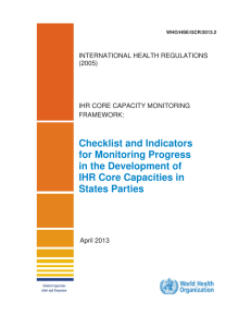Checklist and Indicators for Monitoring Progress in the Development of