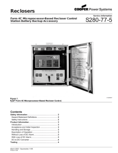 S280-77-5 Reclosers Contents Form 4C Microprocessor-Based Recloser Control