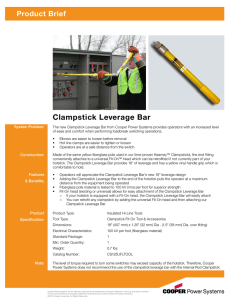 Clampstick Leverage Bar Product Brief System Problem: