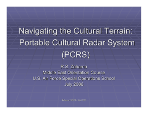 Navigating the Cultural Terrain: Portable Cultural Radar System (PCRS) R.S. Zaharna