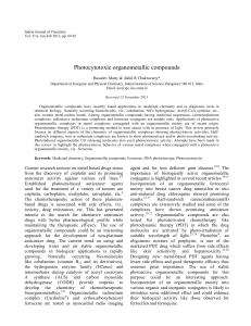 Photocytotoxic organometallic compounds Basudev Maity &amp; Akhil R Chakravarty*