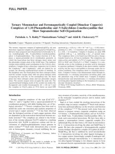 FULL PAPER Ternary Mononuclear and Ferromagnetically Coupled Dinuclear Copper( ) N