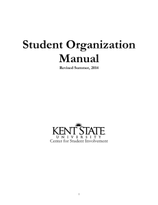 Student Organization Manual  Center for Student Involvement