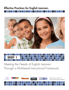BRIEF 1 Meeting the Needs of English Learners