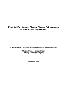 Essential Functions of Chronic Disease Epidemiology In State Health Departments