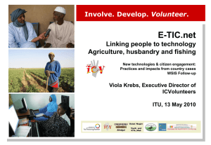 E-TIC.net Linking people to technology Agriculture, husbandry and fishing Volunteer