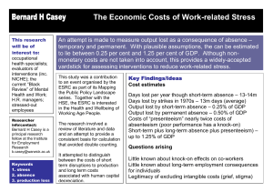 Bernard H Casey The Economic Costs of Work-related Stress