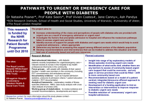 PATHWAYS TO URGENT OR EMERGENCY CARE FOR PEOPLE WITH DIABETES ;