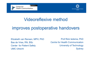Videoreflexive method improves postoperative handovers