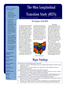 The Ohio Longitudinal Transition Study (OLTS) The Purpose of the OLTS