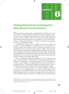 6 Doing Research: Joining the Scholarly Conversation Chapter