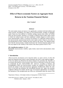 Effect of Macro-economic Factors on Aggregate Stock Abstract